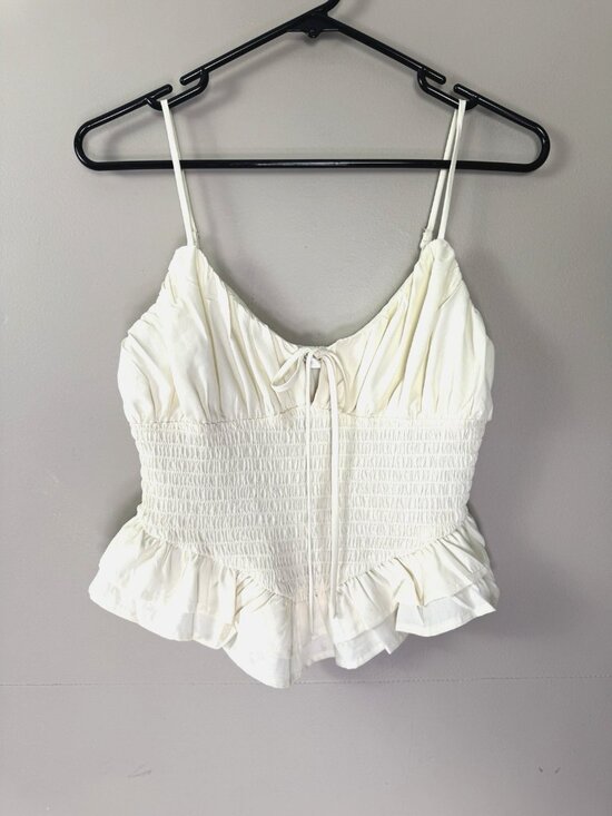 One Clothing Womens Small Peasant Babydoll Ivory Cami Priarie Cottagecore Femme - Picture 1 of 9